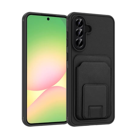 Samsung Galaxy A56 Kılıf Deri Dokulu ve Kartlıklı BiKart TPU Premium Kapak