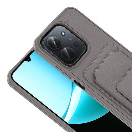 Redmi Note 15 4G Kılıf Deri Dokulu ve Kartlıklı BiKart TPU Premium Kapak