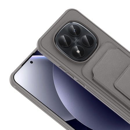 Redmi Note 15 4G Kılıf Deri Dokulu ve Kartlıklı BiKart TPU Premium Kapak