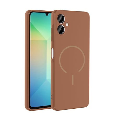 Samsung Galaxy A06 Kılıf Magsafeli Premium Meta Silikon Kapak