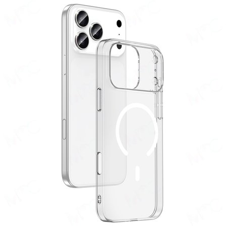 iPhone 17 Pro Max Kılıf İnce Ve Sert Yapılı Şeffaf Magsafe Silikon Kapak RYC/London