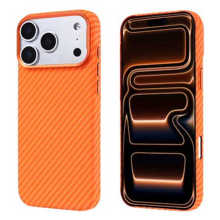 iPhone 17 Pro Max Karbon Fiber Desenli ve Magsafe Şarj Özellikli Ultra Slim Phantom Premium Sert PC Kapak