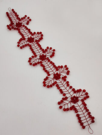 Boncuklu, Çiçekli Kristal Gelin Tacı Saç Ve Türban Aksesuarı