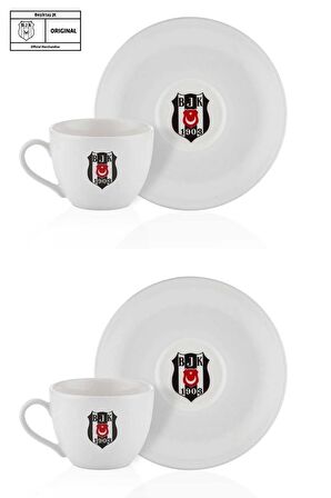 LİSANSLI BEŞİKTAŞ 2'Lİ PORSELEN ÇAY FİNCAN TAKIMI 