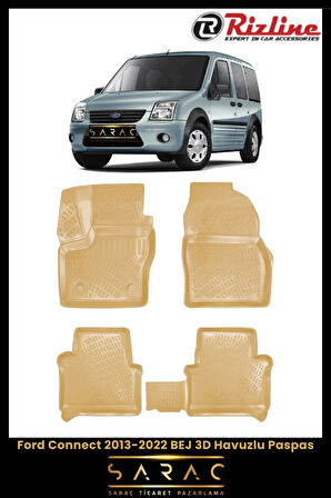 Rizline Ford Connect 2017 Model BEJ 3D Havuzlu Paspas