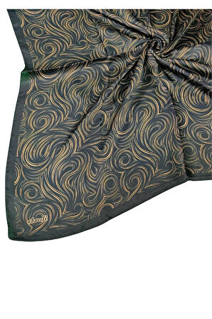 Ebruli Jan Jan Spiral Desenli Eşarp 90x90 cm