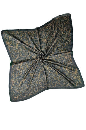 Ebruli Jan Jan Spiral Desenli Eşarp 90x90 cm