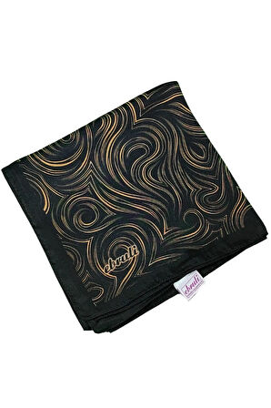 Ebruli Jan Jan Spiral Desenli Eşarp 90x90 cm
