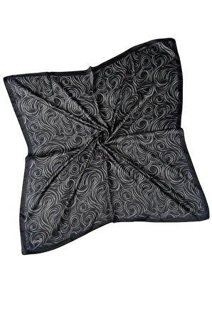 Ebruli Jan Jan Spiral Desenli Eşarp 90x90 cm