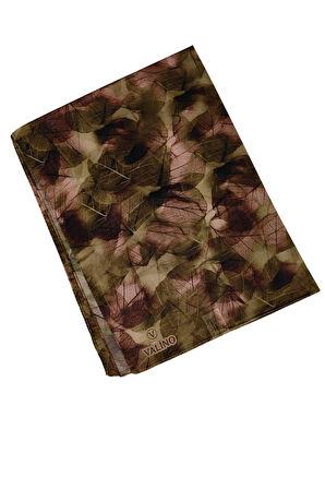Valino Vual Twill Fular 45x110 cm - Yaprak Desenli, Hafif ve Nefes Alabilir Şal
