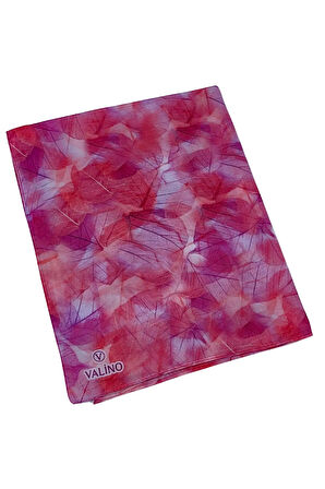 Valino Vual Twill Fular 45x110 cm - Yaprak Desenli, Hafif ve Nefes Alabilir Şal