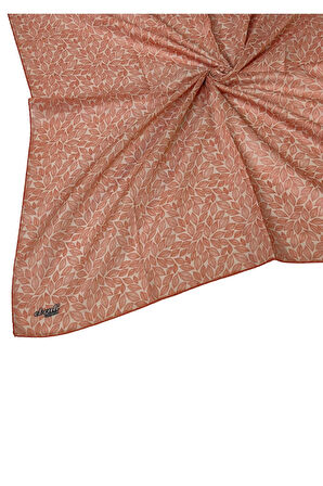 Ebruli Prime Pamuk Comfort Desenli Eşarp 90x90 cm - Yaprak Desenli