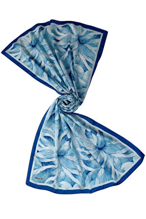 Ebruli Çiçek Desen Jan Jan Şal 75x190 cm - Işıltılı Desenli Yazlık Şal Modeli