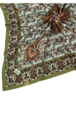 Prime Pamuk Etnik Desenli Eşarp 90x90 cm