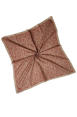 Mim Prime Pamuk Çiçek Desenli Eşarp 90x90 cm