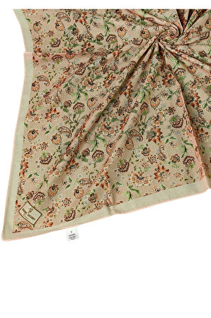 Prime Pamuk Çiçek Desenli Eşarp 90x90 cm