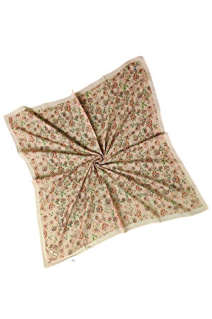 Prime Pamuk Çiçek Desenli Eşarp 90x90 cm