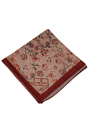 Prime Pamuk Çiçek Desenli Eşarp 90x90 cm