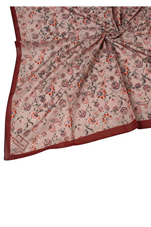 Prime Pamuk Çiçek Desenli Eşarp 90x90 cm