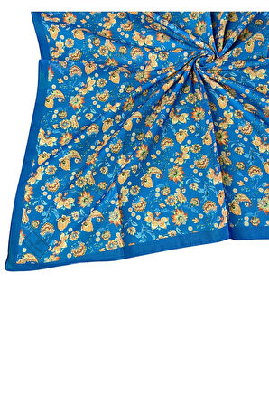 Prime Pamuk Çiçek Desenli Eşarp 90x90 cm