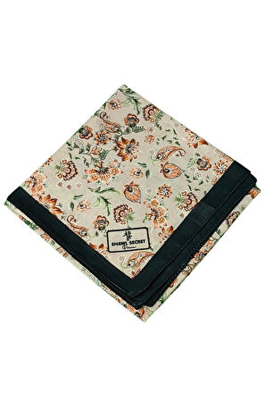 Prime Pamuk Çiçek Desenli Eşarp 90x90 cm