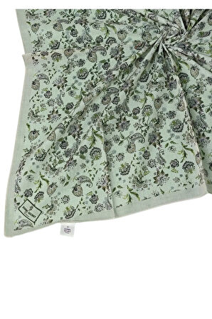 Prime Pamuk Çiçek Desenli Eşarp 90x90 cm