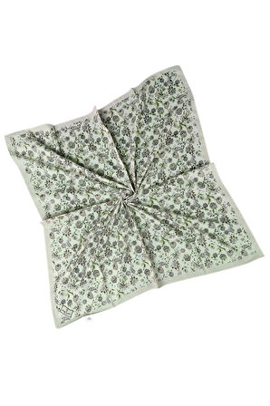 Prime Pamuk Çiçek Desenli Eşarp 90x90 cm