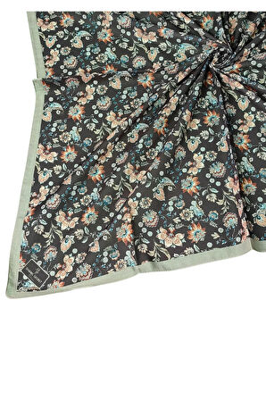 Prime Pamuk Çiçek Desenli Eşarp 90x90 cm