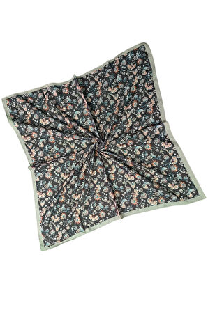 Prime Pamuk Çiçek Desenli Eşarp 90x90 cm