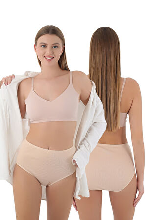 1'lİ Paket Ribana Yüksek Bel Kadın Bato Külot 