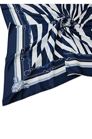 VESİ Eşarp Zincir Desenli Sport Twill Eşarp 120x120 cm