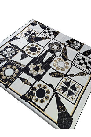 VESİ Eşarp Desenli Sport Twill Eşarp 120x120 cm