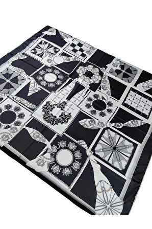 VESİ Eşarp Desenli Sport Twill Eşarp 120x120 cm