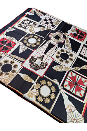 VESİ Eşarp Desenli Sport Twill Eşarp 120x120 cm