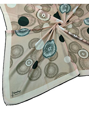 Emilya Kadın Fresh Şifon Desenli Geometrik Eşarp 90x90 cm