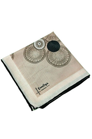 Emilya Kadın Fresh Şifon Desenli Geometrik Eşarp 90x90 cm
