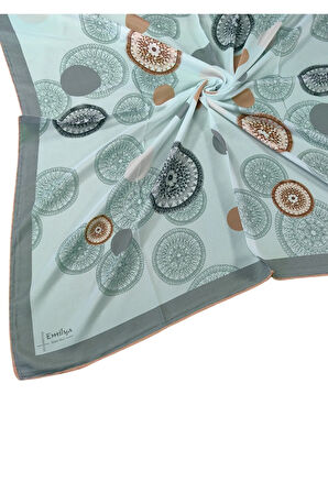 Emilya Kadın Fresh Şifon Desenli Geometrik Eşarp 90x90 cm