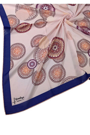 Emilya Kadın Fresh Şifon Desenli Geometrik Eşarp 90x90 cm