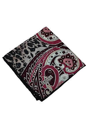 Emilya Fres Krep Leopar Desenli Eşarp 90x90 cm