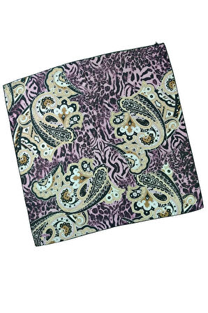 Emilya Fres Krep Leopar Desenli Eşarp 90x90 cm