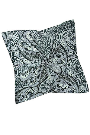 Emilya Fres Krep Leopar Desenli Eşarp 90x90 cm