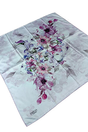 Emilya Rayon Çiçek Desenli Eşarp 90x90 Cm