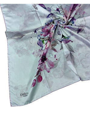Emilya Rayon Çiçek Desenli Eşarp 90x90 Cm
