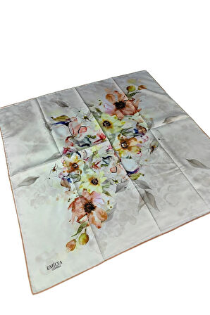 Emilya Rayon Çiçek Desenli Şal Eşarp 90x90 cm