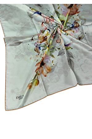 Emilya Rayon Çiçek Desenli Şal Eşarp 90x90 cm