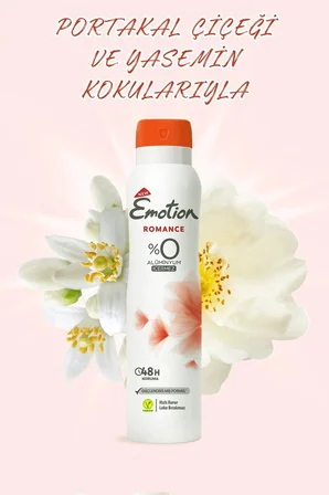 Emotion Romance Kadın Vegan Deodorant 150 Ml Hızlı Kurur, Leke Bırakmaz