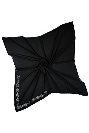 Medine İpeği Abiye Taşlı Eşarp – 110x110 cm