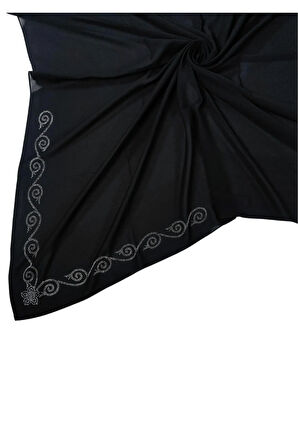 Medine İpeği Abiye Taşlı Eşarp – 110x110 cm