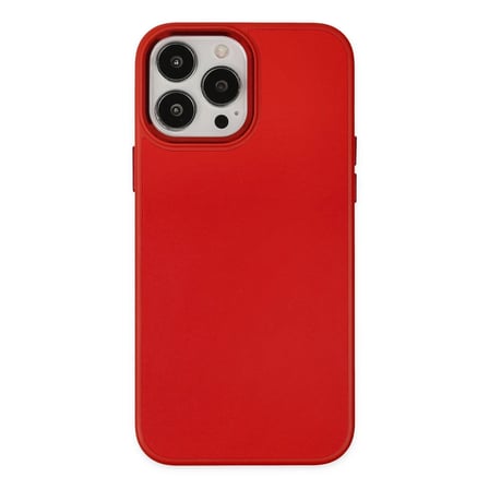 Apple iPhone 13 Pro Max Kılıf Asya Deri Silikon - Kırmızı