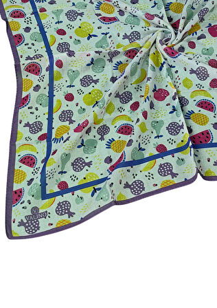 Valino Soft Pamuk Çocuk Desenli Eşarp 70x70 cm